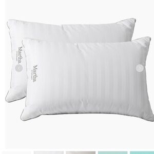Martha Stewart Hotel Collection Feather Down Pillows 100% Cotton cover, NWT open